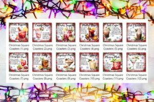 Alternative view of Christmas Square Coaster PNG Bundle
