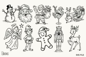 Alternative view of Christmas Svg Hand-Drawn Clipart Bundle