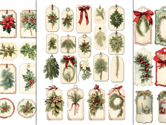 Christmas Tags Labels Junk Journal Kit - Image 2