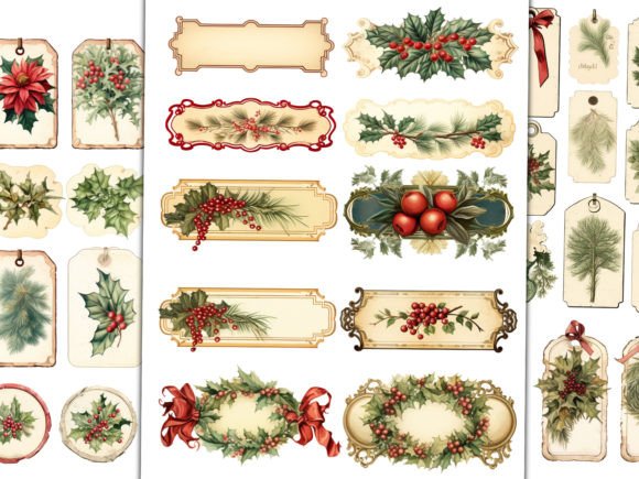 Christmas Tags Labels Junk Journal Kit - Image 3