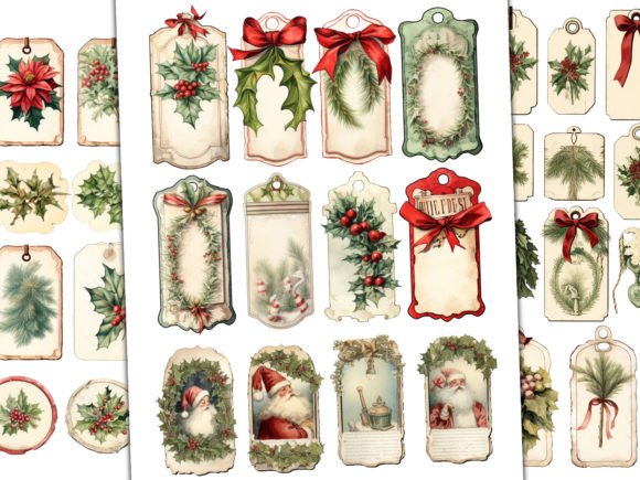 Christmas Tags Labels Junk Journal Kit - Image 4