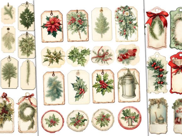Christmas Tags Labels Junk Journal Kit - Image 5