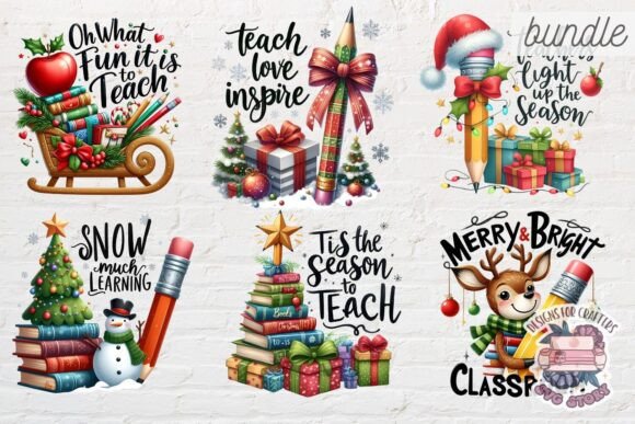 Alternative view of Christmas Teacher Quote Bundle 21 PNG