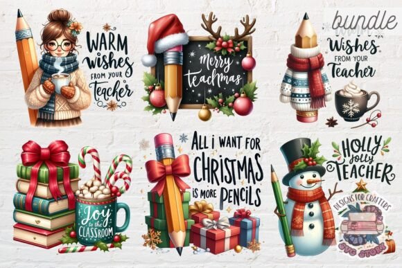 Christmas Teacher Quote Bundle 21 PNG - Image 4
