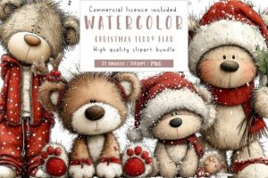 Christmas Teddy Bear Clipart