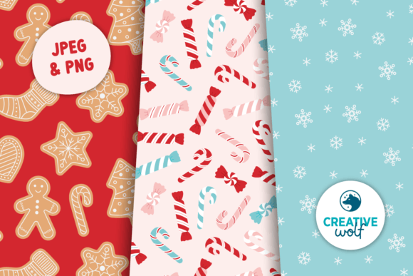 Christmas Treats Digital Paper Set of 12 - Image 4