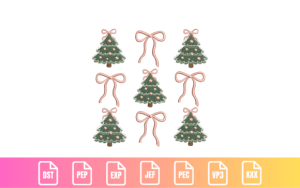 Christmas Tree & Bow Grid