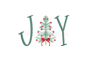Christmas Tree Joy Embroidery Design