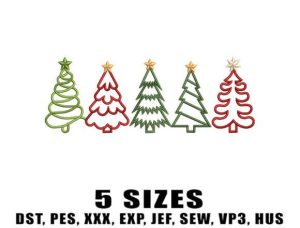 Christmas Tree Lights Embroidery Design