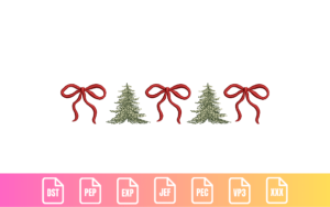 Christmas Tree & Ribbon Border