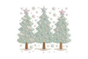Christmas Tree with Stars and Snowflake