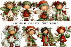 Alternative view of Christmas Whimsical Fairy Clipart
