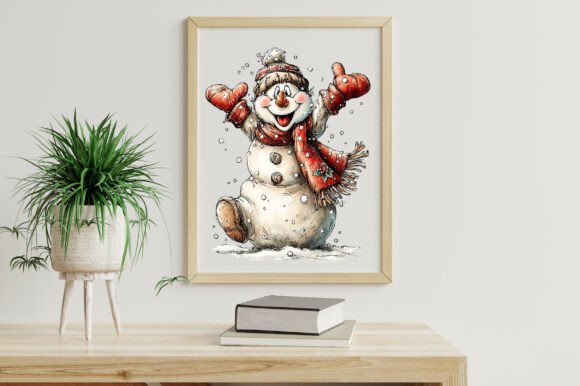 Christmas Whimsical Snowman Clipart - Image 7