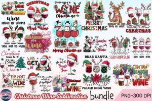 Christmas Wine Sublimation Bundle