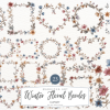 Christmas Winter Floral Borders Clipart