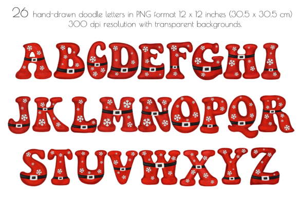 Christmas Doodle Alphabet Numbers - Image 2