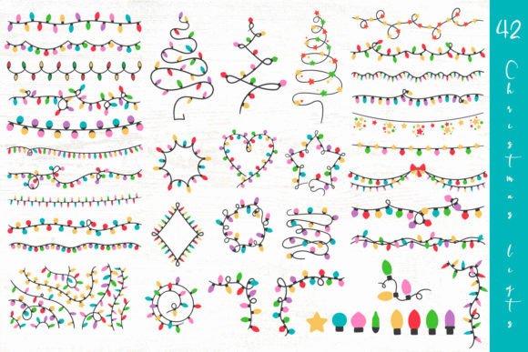 Christmas Lights SVG PNG Vector Bundle