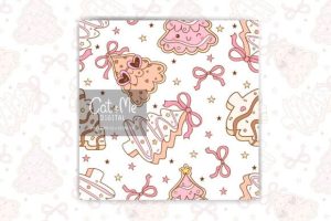 Alternative view of Christmas Tree Cake Seamless Pattern