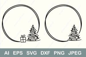 Christmas Wreath Svg, Christmas Tree Svg