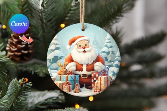 Circle Round Christmas Ornament Mockup - Image 2