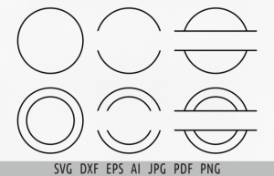 Circle Frame Svg Border Split Monogram