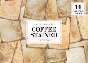 Coffee Dyed Junk Journal Pages