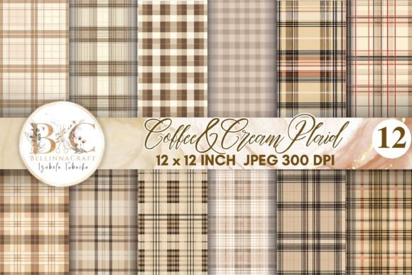Coffee Plaid Seamless Digital Paper