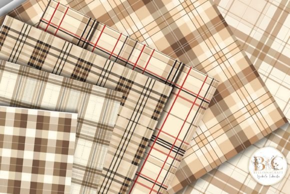 Coffee Plaid Seamless Digital Paper - Image 2