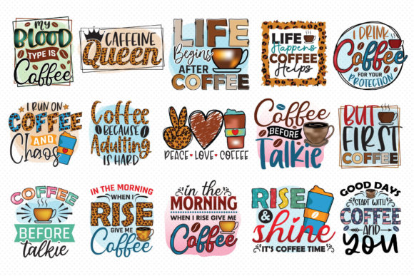 Alternative view of Coffee Sublimation Bundle | 30 Designs