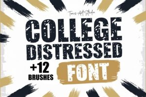 College Distressed Font