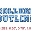 College Outline Embroidery Font