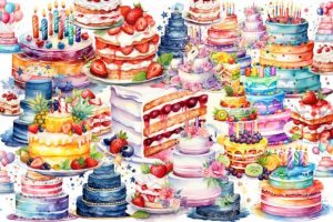 Alternative view of Colorful Birthday Cake Clipart
