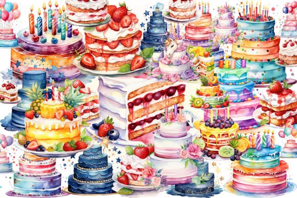 Colorful Birthday Cake Clipart - Image 2