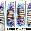 Colorful Books with Flowers Bookmark Set