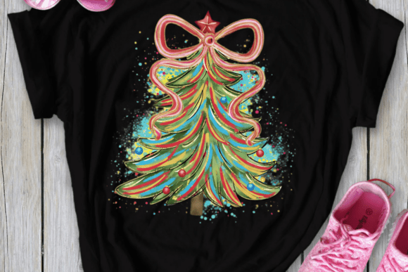 Colorful Coquette Christmas Tree PNG - Image 8