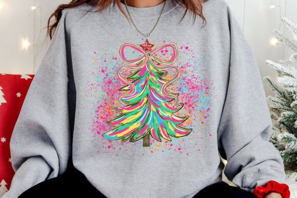 Colorful Coquette Christmas Tree Png - Image 2