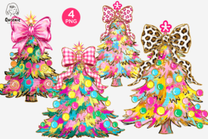 Colorful Coquette Pink Christmas Tree