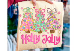 Colorful Holly Jolly Png, Christmas Tree
