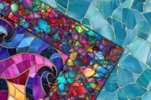 Alternative view of Colorful Mosaic Pattern Digital Paper