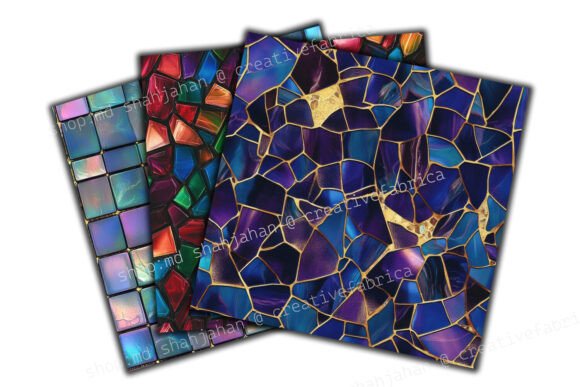 Colorful Mosaic Pattern Digital Paper - Image 3
