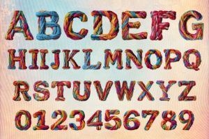 Alternative view of Colorful Yarn Alphabet Font