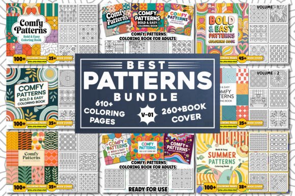 Comfy Patterns Coloring Book Bundle