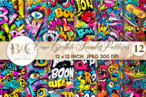 Comic Graffiti Seamless Digital Paper