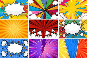 Alternative view of Comic Pop Art Background Burst Set