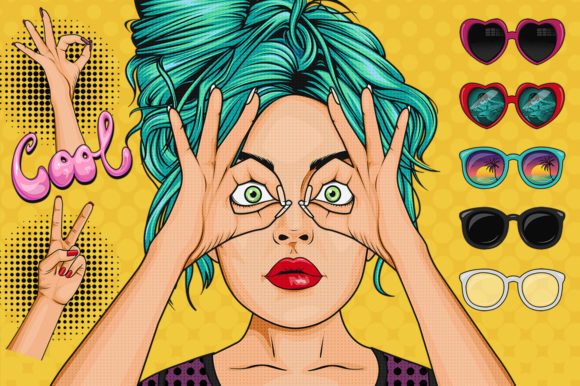 Comic Style Pop Art Girls - Image 5