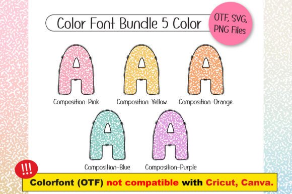 Composition Book Pattern Pastel Font - Image 2