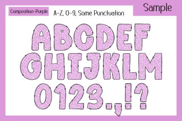 Composition Book Pattern Pastel Font - Image 7