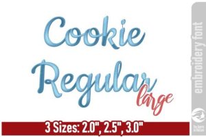 Cookie Regular Embroidery Font - Large