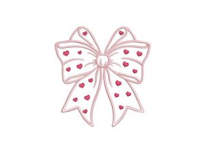 Coquette Bow Applique with Hearts