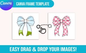 Alternative view of Coquette Bow Canva Frame Template Design